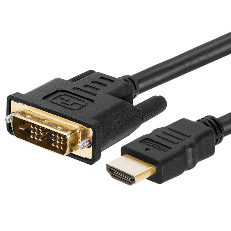 DVI-D Male to HDMI Male Cable Gold Digital HDTV - 1.5 Feet